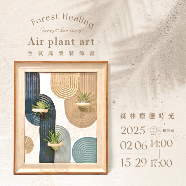 森林療癒時光–空氣鳳梨裝飾畫 Forest healing -Air plant art